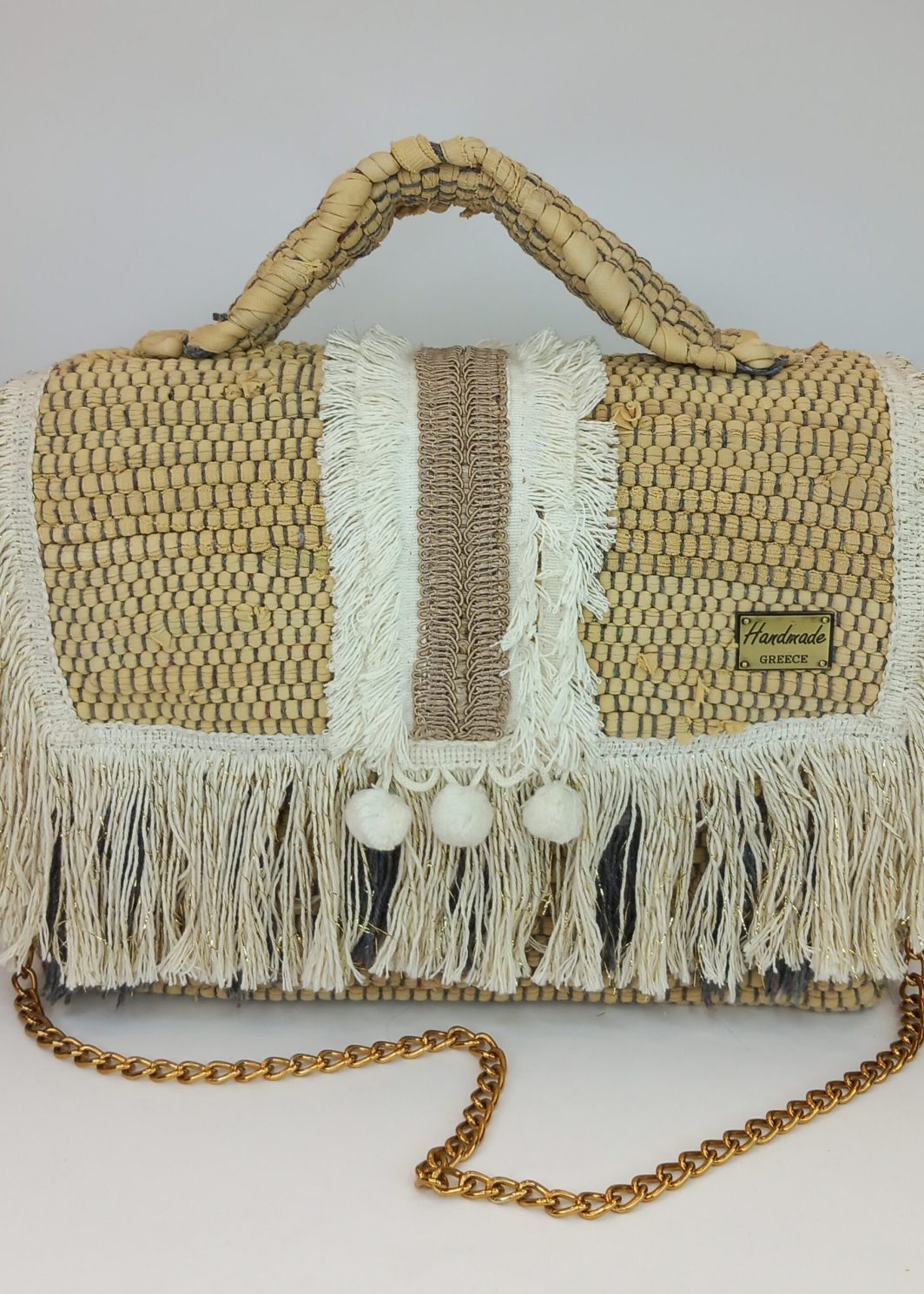 Υφαντή τσάντα χειρός - boho