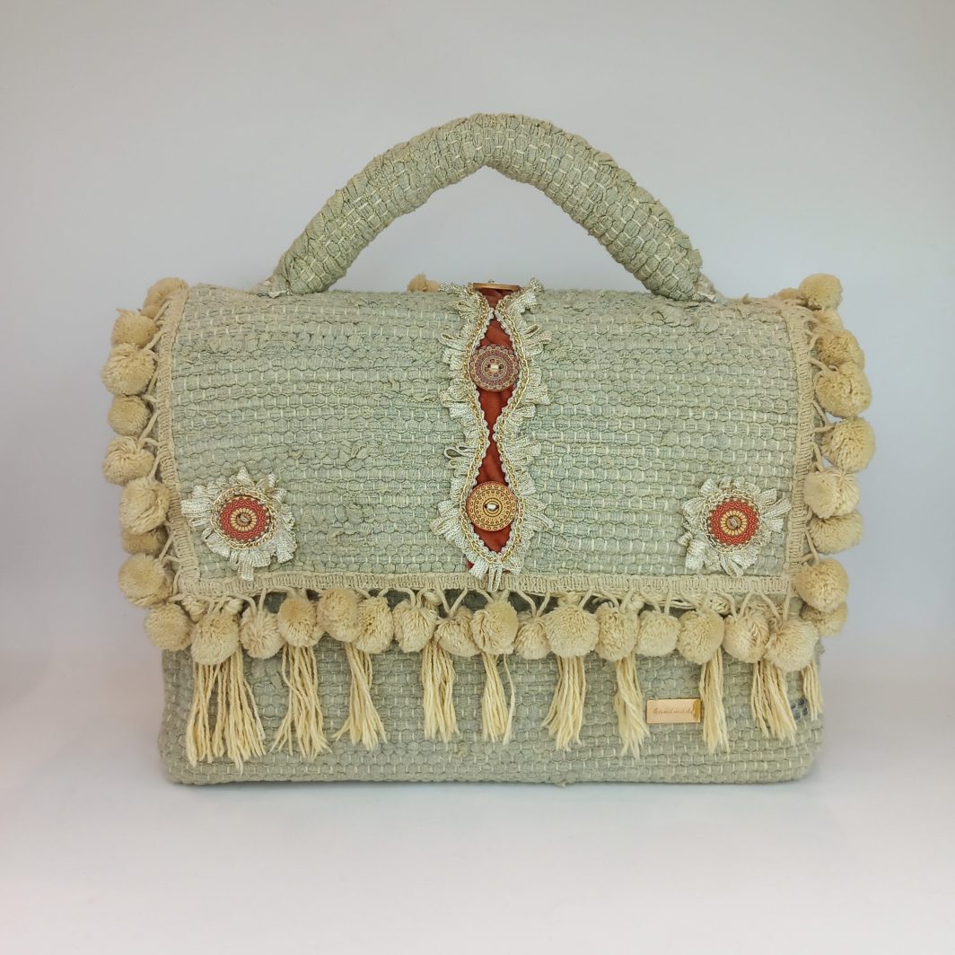 Υφαντή τσάντα χειρός - boho - Image 3