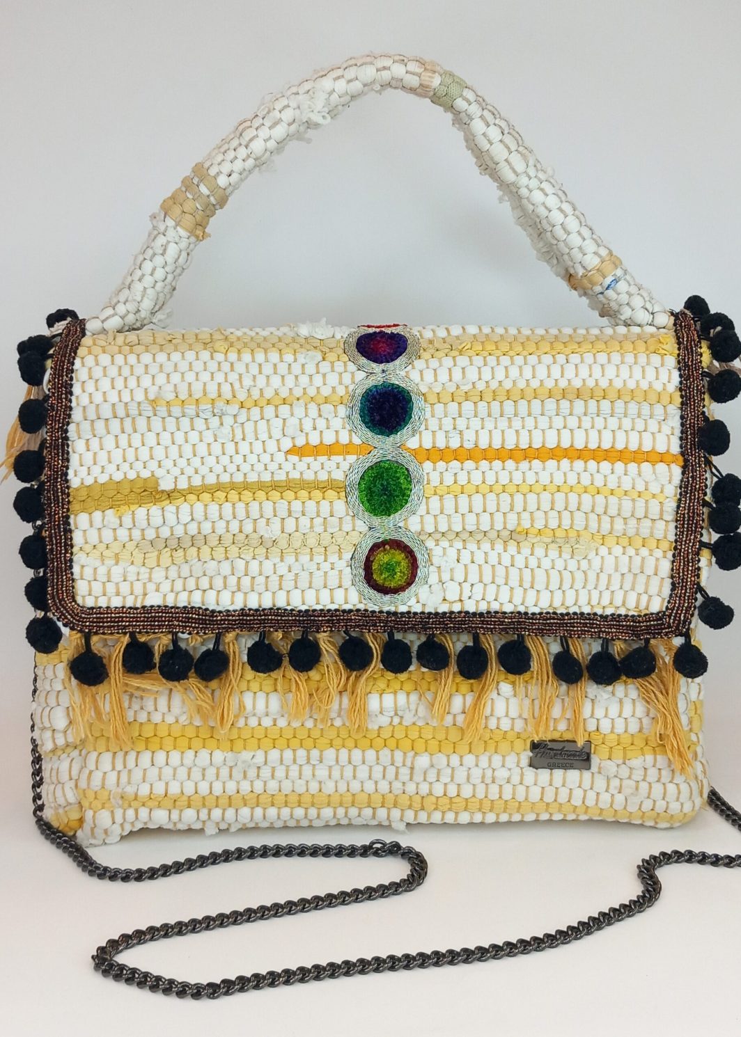 Υφαντή τσάντα χειρός - boho