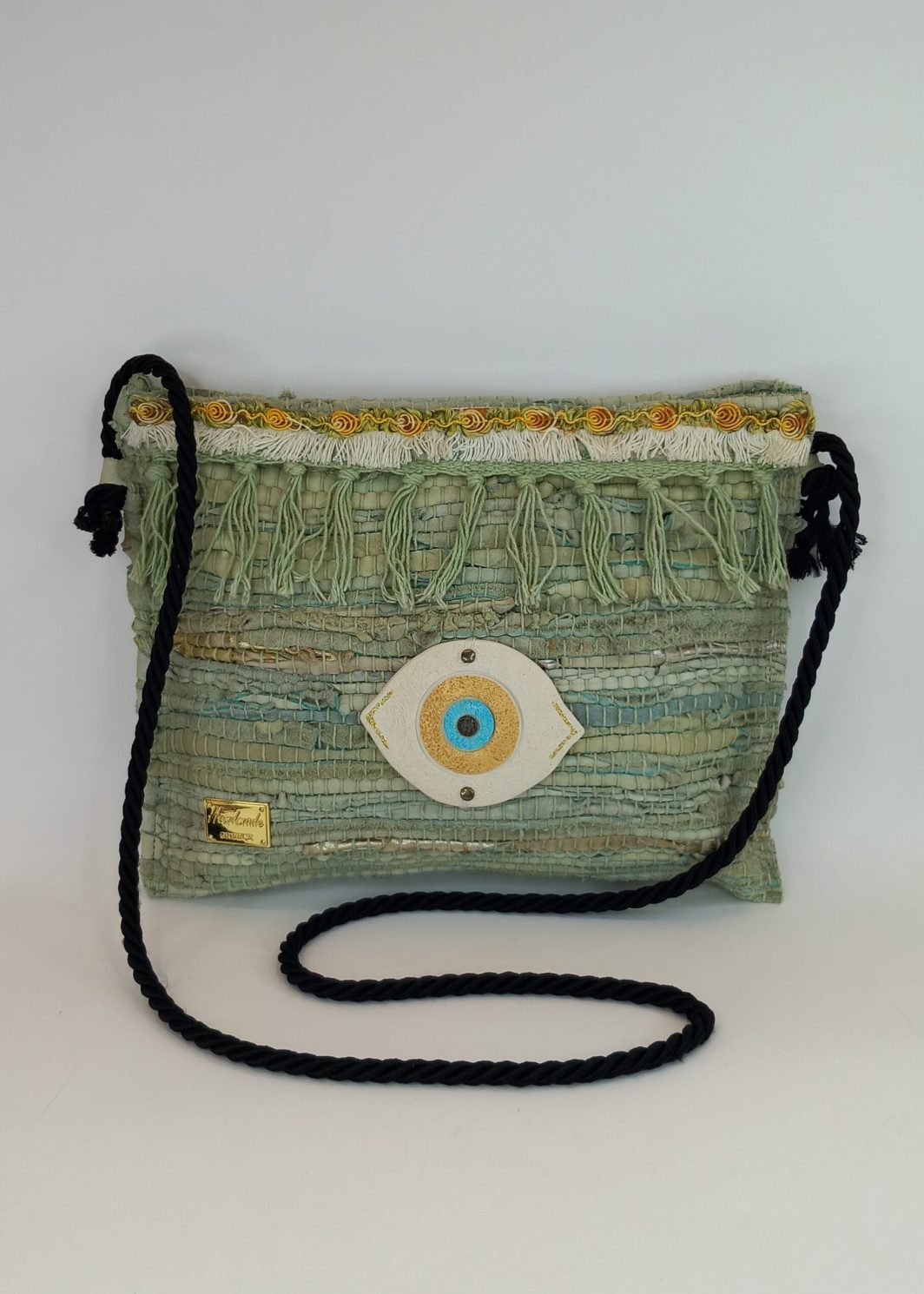 Δερμάτινη mini τσάντα ώμου boho