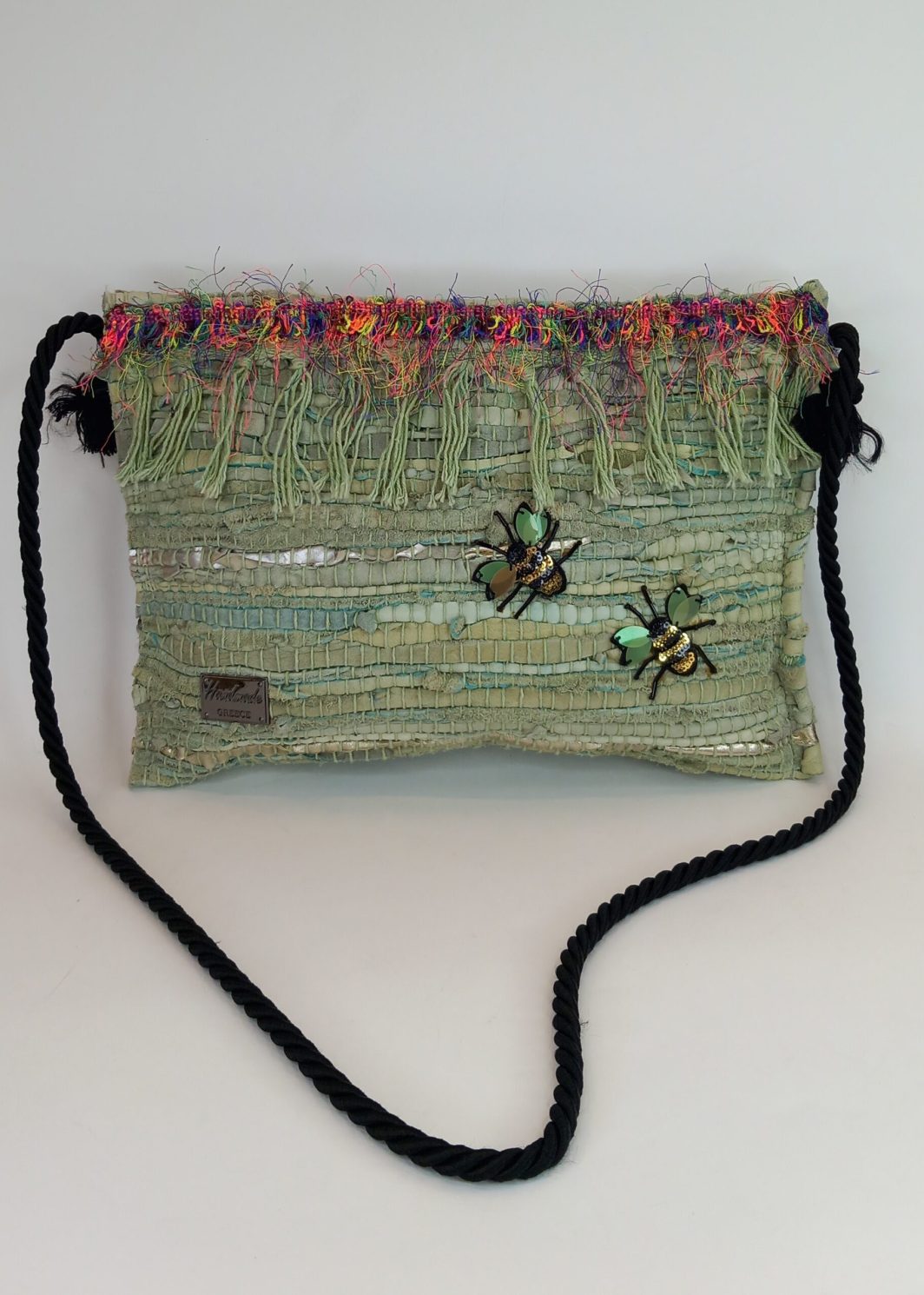 Δερμάτινη mini τσάντα ώμου boho