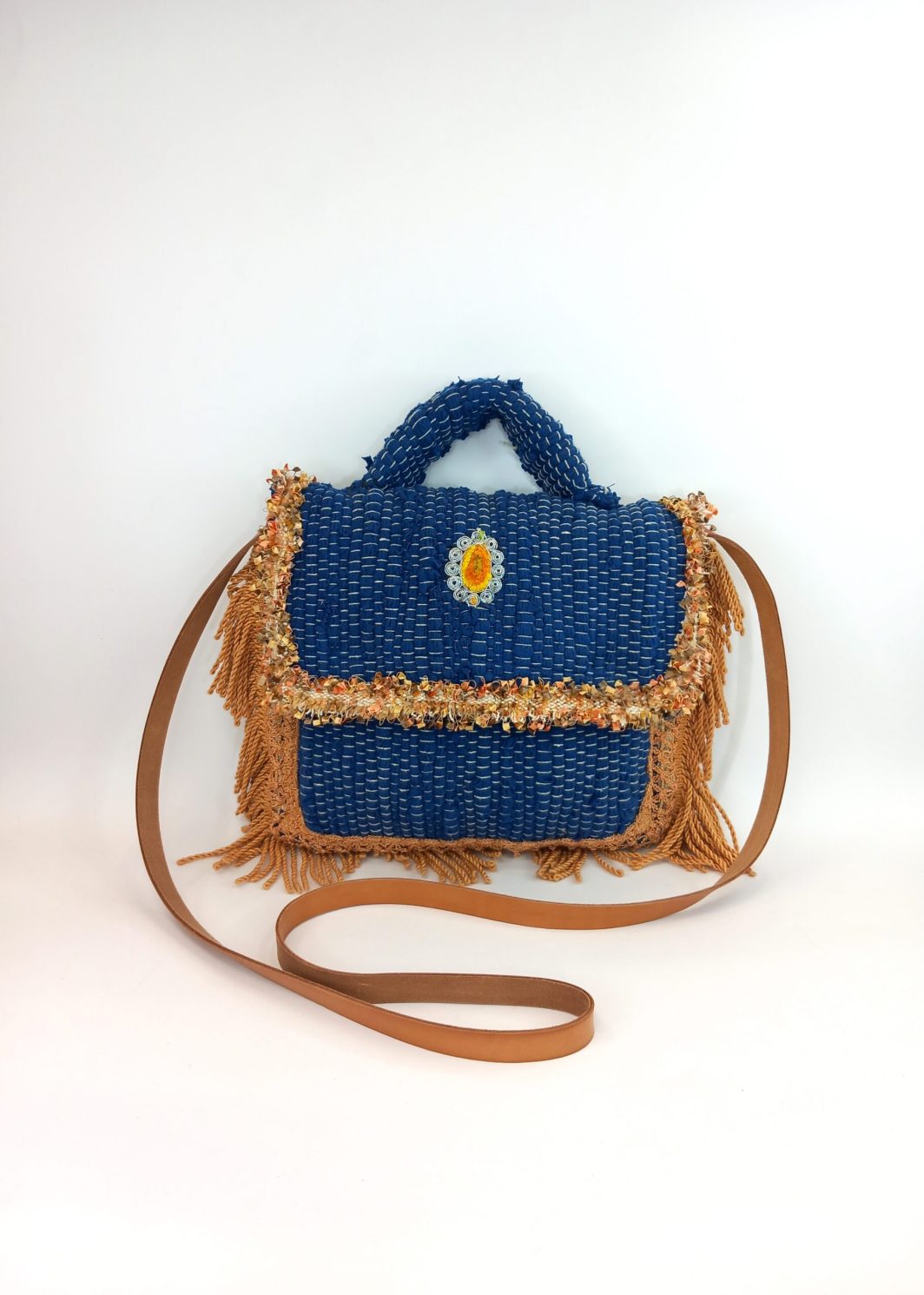 Υφαντή mini τσάντα χειρός - boho
