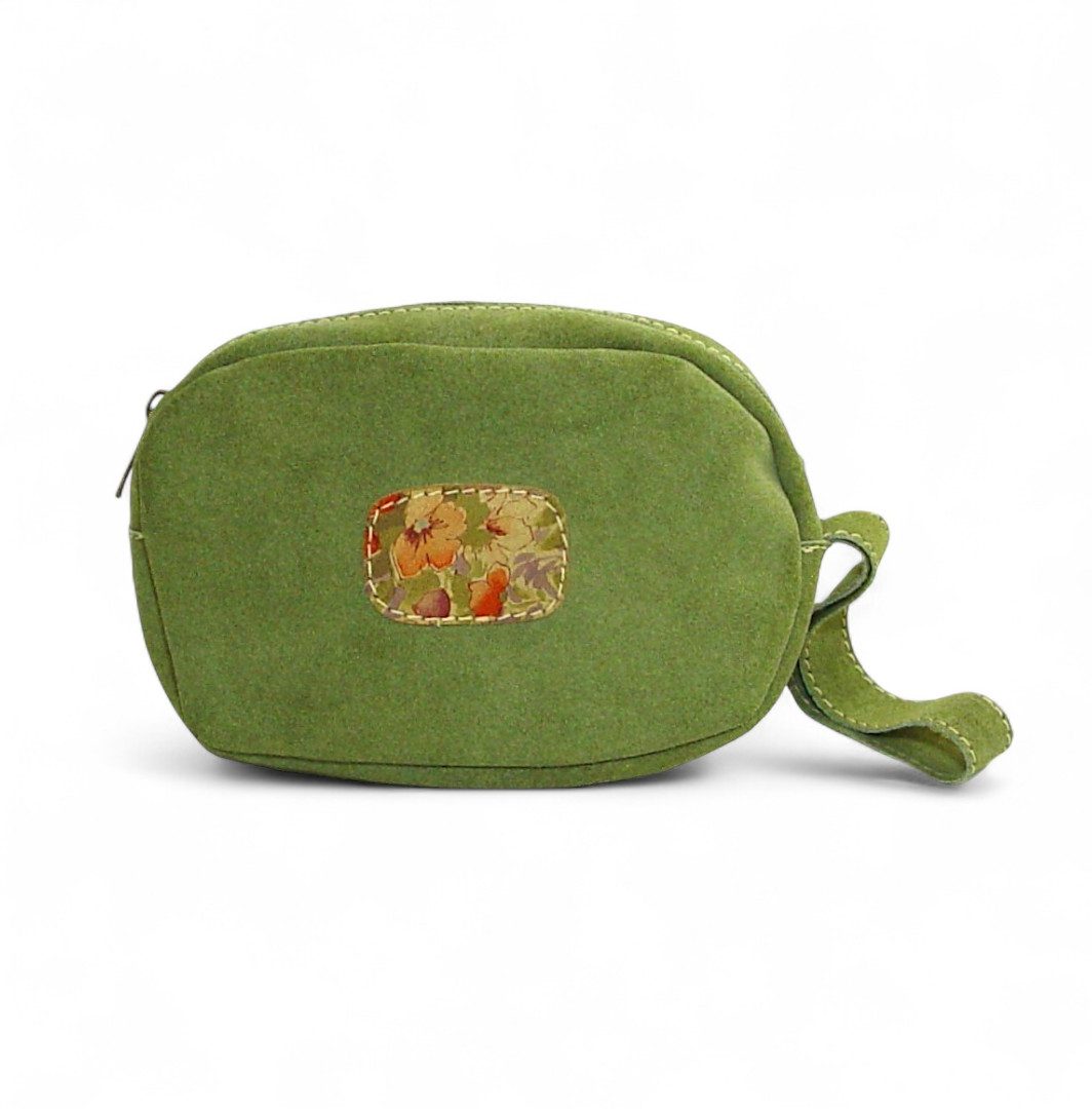 Olive green suede δερμάτινο τσαντάκι RUBY