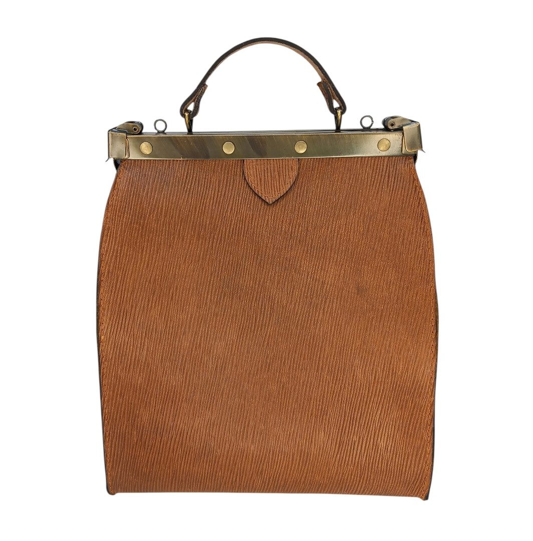 Ταμπά δερμάτινη frame bag EVELYN με ανάγλυφο σχέδιο