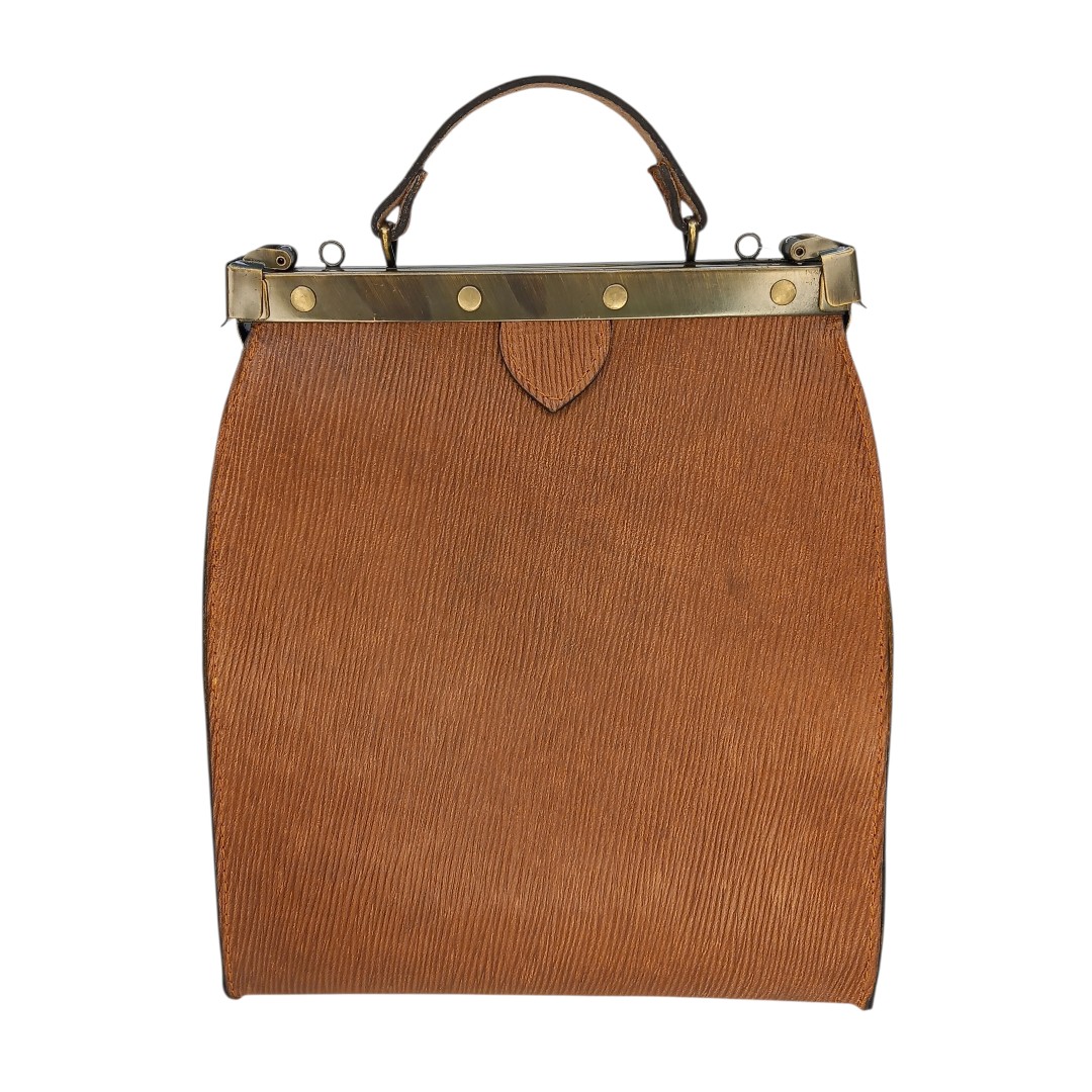 Ταμπά δερμάτινη frame bag EVELYN με ανάγλυφο σχέδιο