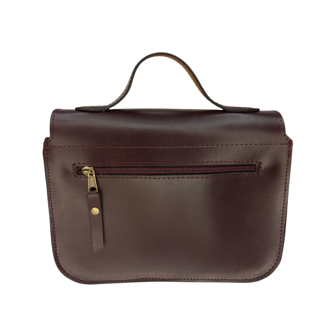 Purple EVA leather satchel bag with adjustable strap