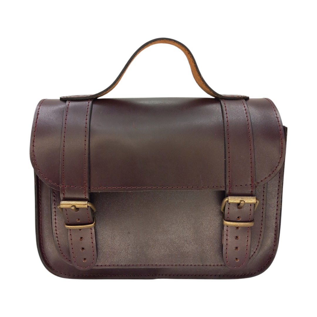 Purple EVA leather satchel bag with adjustable strap