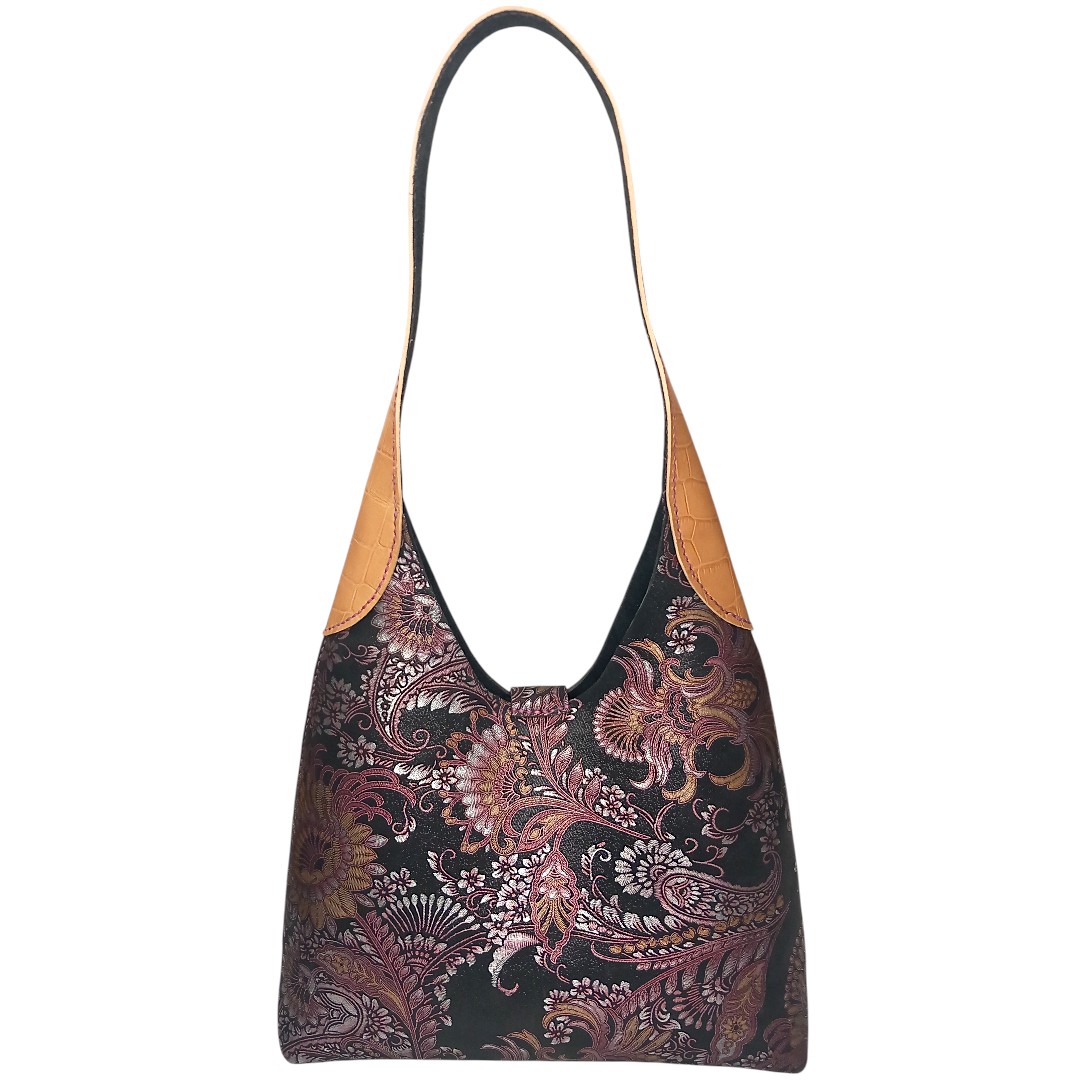Baroque leather shoulder bag MAYA made of genuine leather