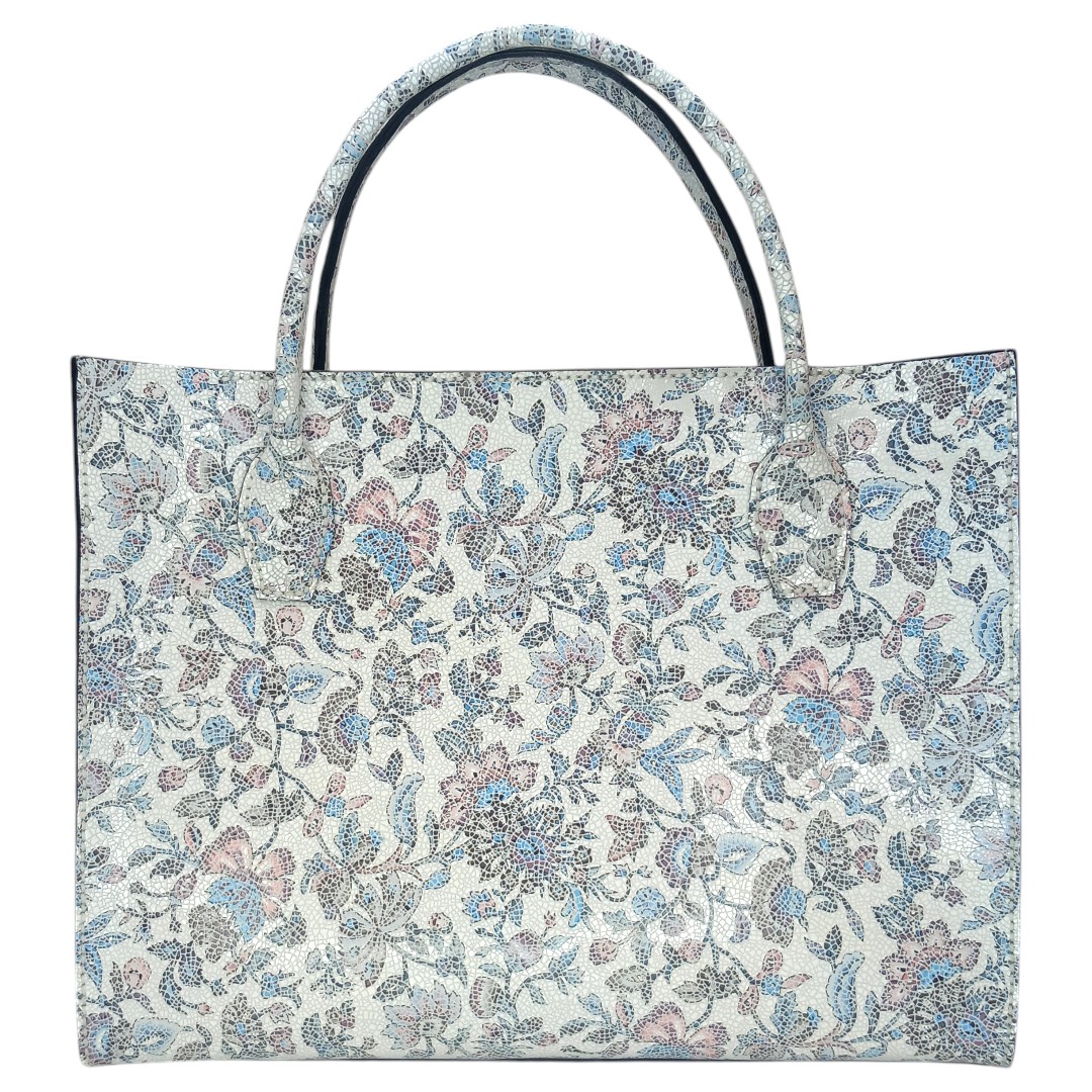Floral mosaic tote bag NOVA in white and pastel shades