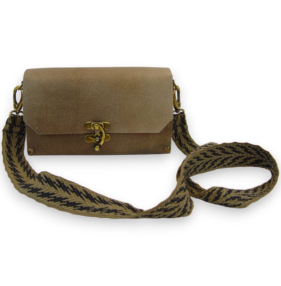 SELENE – Mini Box Crossbody Bag - Taupe